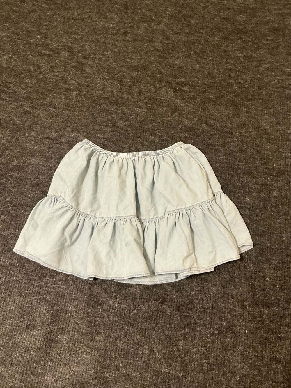 H&M Divided Tiered Denim Mini Skirt Womens Size Medium Light Blue